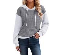 Vhersily 2025 Sudadera deportiva con capucha para mujer Block bolsillos manga larga larga vintage larga Streetwear talla grande cómoda Hoodie ligera senderismo chaqueta algodón sueltos, para otoño e