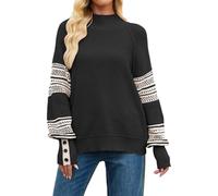 Vhersily 2025 Suéter Hombre Suave Cómodo Caliente Basic Juventud Clásico All-Match Manga Larga Casual Moda Camisetas de Negocios Trabajo Outerwear Delgado Streetwear Otoño Invierno, Negro , XL