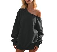 Vhersily 2025 Suéter Mujer Jersey de Punto Amplia Manga Larga Murciélago Estilo para Todos Los Días, El Ocio, El Cordón Ofrece Protección contra el Viento, Cuello Doble para Otoño Invierno, gris