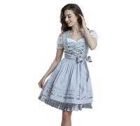 Vhersily 2025 Vestido de mujer bávara Oktoberfest conjunto de 3 piezas camisa y delantal manga corta bávara camarera vestidos de fiesta renacentista victoriano para renacimiento, Halloween, carnaval