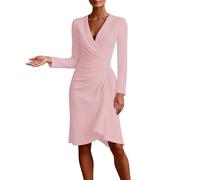 Vhersily 2025 Vestido Midi para Mujer Cuello en V de Noche Elegante Manga Larga Fiesta Cóctel Vestidos Rockabilly Otoño Invierno Midi Vestido Formal Oficina Año Nuevo Traje de Bodas, Ceremonia