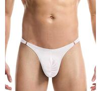 Vhersily 2026 Botón Doble Cara Passion U Cam Bragas Plisado Pouch Hombre Tanga Erótico T Pantalones Elástico Hipster Ropa Interior Sexy Gay Sissy Jockstrap Secado Rápido, B blanco, Talla única