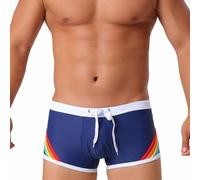 Vhersily 2026 Boxer Hombre Arco Iris Calecon LGBT Traje de Baño Grande Cintura Alta LGBTQ Stretch Bóxer Rainbow Gay Sissy Jockstrap Secado Rápido Delgado Ropa Interior, Azul 1, L