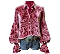 Vhersily 2026 Camisas de mujer con impresión 3D, de manga larga, cómodas, elegantes, informales, sueltas por la noche, elegantes, ligeras, modernas, cálidas, suaves, sexys, clásicas, para noches y