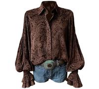 Vhersily 2026 Camisas de mujer con impresión 3D, de manga larga, cómodas, elegantes, informales, sueltas por la noche, elegantes, ligeras, modernas, cálidas, suaves, sexys, clásicas, para noches y