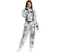 Vhersily 2026 Disfraz de astronauta, mono de astronauta para adultos, unisex, vestido de astronauta para carnaval, Halloween, cosplay, cumpleaños, boda, cóctel y romana, disfraces disco fiestas