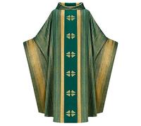 Vhersily 2026 Hombre Clero Sacerdote Romano Celebrante Bautismo Disfraz Vestment Cuna Adulto Padre Masa Ropa Cartas Iglesia Católica Padre Sacerdotes Casel Robe para Noches Fuera Discoteca, Verde