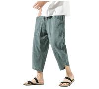 Vhersily 2026 Kirakuco Pantalones de Hombre Japoneses Ligeros Baggy Harem Pants de Algodón y Lino Anchos Pantalones de Verano Kimono Japonés Pantalones Transpirables Casual Primavera Verano Playa para