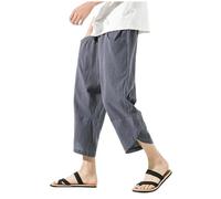 Vhersily 2026 Kirakuco Pantalones de Hombre Japoneses Ligeros Baggy Harem Pants de Algodón y Lino Anchos Pantalones de Verano Kimono Japonés Pantalones Transpirables Casual Primavera Verano Playa para