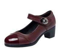 Vhersily 2026 Mujeres Zapatos de Danza Gran Confort Tacón Alto Jazz Ballroom Salsa Danza Noche Suave Suela Bootie Versátil Zapatos de Ballet Zapato de Baile Traje Tradicional Bávaro Elegantes, Vino