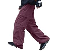 Vhersily 2026 Pantalones cargo para hombre para senderismo con múltiples bolsillos de paracaídas funcionales unisex afelpados pantalones de senderismo impermeables y resistentes a la pata suave y