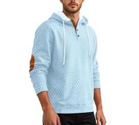 Vhersily 2026 Sudadera con Capucha para Hombre Jacquard Cómoda con Cordón Mangas Largas para Ocio Barco Yoga Crucero Lado Piscina Deportes Cubierta de Traje Cómodo Pasaje a cualquier lugar, turquesa