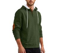 Vhersily 2026 Sudadera con Capucha para Hombre Jacquard Cómoda con Cordón Mangas Largas para Ocio Barco Yoga Crucero Lado Piscina Deportes Cubierta de Traje Cómodo Pasaje a cualquier lugar, Verde, S