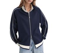 Vhersily Abrigo de mujer con cremallera bomber ligero cómodo cárdigan deportivo liso chaqueta simple Outwear Fitness bolsillos sudadera elegantes manga larga Streetwear, invierno cortavientos