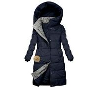 Vhersily Abrigo largo de plumón grueso cálido con puños a prueba de viento y nieve bolsillos chaqueta acolchada impermeable parka jacket, acolchado plumífero para negocios y bodas, entretiempo, B Dark