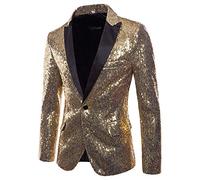 Vhersily Blazer de hombre con purpurina vestido Slim Fit negro chaquetas solapa lentejuelas festival clásico una hebilla chaqueta vestido top outwear partido espectáculo abrigo traje chic jackets