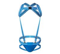 Vhersily Body de ropa interior para hombre, sexy, de malla, transparente, con cuello redondo Body Suit One Piece Coveral Shapewear Rave Outfit Partido Clubwear Curvy para Oriental para Party Club