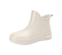 Vhersily Botas de lluvia para mujer de color liso a la moda, tubo corto, impermeables, antideslizantes, de secado rápido para esnórquel, surf y buceo para vacaciones en la playa, entrenamiento