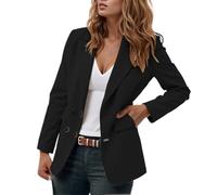 Vhersily Boyfriend Blazer - Chaqueta vintage para mujer, entallada, de manga larga, para Oktoberfest, de entretiempo, B Negro, M