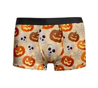 Vhersily Calzoncillos para hombre con estampado de terror de Halloween transpirable suave elástico cómodo ropa interior clásica ropa interior deportiva funda soporte shorts bóxer elásticos troncos