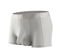 Vhersily Calzoncillos para hombre transparente transpirable ultra fino hielo seda invisible ropa interior verano slip cómodo elástico ligero suave boxers deporte color sólido ropa erótica, gris, M