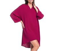 Vhersily Camisa de noche para mujer de algodón modal suave camisas de manga 3/4 cuello en V elegantes tallas grandes vestidos de maternidad con bolsillos de verano playa color liso ligeros para viaje