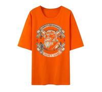 Vhersily Camiseta original de motorista: Vintage Ride Classic Thrill camiseta gráfica unisex con cuello redondo, manga corta, slim suave moda Y2k regalo de San Valentín, novios, naranja., 3XL