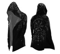 Vhersily Capa con Capucha Unisex Amuleto Dragón Vikingo Mitología Norrena Abrigo Cálido de Cachemira Chaqueta Pagana Vikingos Hombre Jersey Tops Clásico Elegante Invierno Cortavientos Chaquetas, G