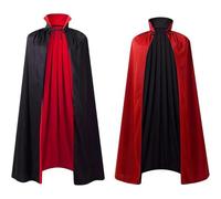 Vhersily Capa unisex para adultos, vestido rojo reversible, capa de vampiro, capa mágica de Demonio, para fiesta de Halloween, pasarela, de látex, para otoño e invierno, versátil, Negro , L
