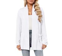 Vhersily Cárdigan de mujer de manga 3/4, elegante y ligero, estilo casual, color liso, media longitud, cómodo abrir en la parte delantera Outerwear, Delgado, Streetwear para Otoño e Invierno, Color