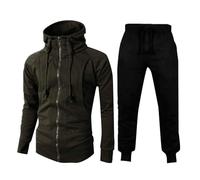 Vhersily Chándal de hombre con capucha y pantalón de 2 piezas Suit Tracksuit Chándal ligero de invierno deportivo completo para gimnasia Activewear, conjunto de tenis para fitness, jogging, gimnasio