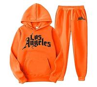 Vhersily Chándal de jogging para hombre, 2 piezas, Los Ángeles con capucha y pantalones deportivos Streetwear Style Y2K, chándal deportivo para mujer, para llevar nuevo semestre, trabajo, otoño e