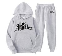 Vhersily Chándal de jogging para hombre, 2 piezas, Los Ángeles con capucha y pantalones deportivos Streetwear Style Y2K, chándal deportivo para mujer, para llevar nuevo semestre, trabajo, otoño e