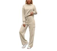 Vhersily Chándal de mujer de forro polar con sudadera y pantalones, conjunto de pijama de cintura alta, para entrenamiento de culturismo deportivo, cómodo y versátil para look, para otoño e invierno