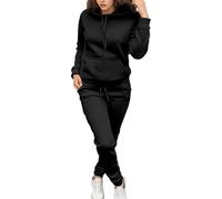 Vhersily Chándal de mujer deportivo completo de invierno con capucha y pantalones de jogging anchos completos de 2 piezas chándales de gimnasia con bolsillos completo deportivo casa Tracksuit
