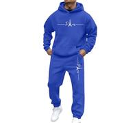 Vhersily Chándal para hombre de algodón, cómodo chándal deportivo con letras estampadas, 2 piezas, para tiempo libre, deporte, Y2K para parejas Entrenamiento Gimnasio, para llevar nuevo semestre, para