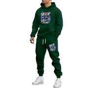 Vhersily Chándales para hombre completos ofertas, largo, de gran tamaño, para el tiempo libre, Y2K, Hip Hop, 2 piezas, sudadera y pantalones de jogging unisex, para llevar nuevo semestre, para otoño e