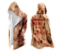 Vhersily Chaqueta de hombre vintage con estampado de sangre, estilo informal, manga larga, con cremallera, perfecta para otoño e invierno, estilo punk streetwear, Oktoberfest, Halloween, Color gris