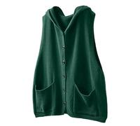 Vhersily Chaqueta de invierno para mujer con capucha de punto suéter femenino para jóvenes chaleco formal suelto cárdigan Top chaqueta clásica de color liso, invierno cortavientos chaquetas para bodas
