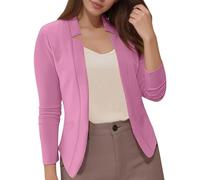 Vhersily Chaqueta de mujer de manga larga abierta en la parte delantera con cuello de muesca cárdigan chaquetas de negocios casual trabajo oficina blazer chaqueta con bolsillos, elegante, delgada