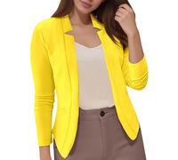 Vhersily Chaqueta de mujer de manga larga abierta en la parte delantera con cuello de muesca cárdigan chaquetas de negocios casual trabajo oficina blazer chaqueta con bolsillos, elegante, delgada