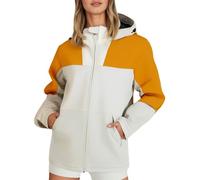 Vhersily Chaqueta de mujer parka otoño abrigo invierno ropa abrigo lluvia impermeable moto viento traje lluvia chaqueta elegante, para entretiempo para senderismo abierto ciclismo delgado, B blanco, L