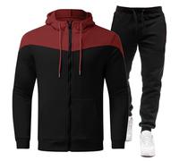 Vhersily Chaqueta sudadera con capucha para hombre con pantalones de jogging de dos piezas conjunto de chándal suave y cómodo tallas grandes ropa deportiva completa para fitness running casual para