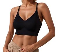 Vhersily Cómoda ropa interior para mujer, sujetador de alta calidad con diseño de encaje, compañero versátil para ocio y comodidad, adecuado renacentista medieval, culturismo deportivo, Negro , XL