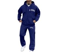 Vhersily Conjunto de hombre deportivo cremallera con capucha otoño e invierno mono 2 piezas chaqueta pantalones ligeros chándales gimnasia manga larga completo tenis para fitness jogging disfraces de