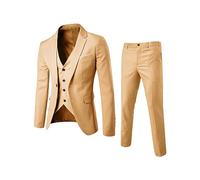 Vhersily Conjunto de hombre elegante blazer, chaleco y pantalones de 3 piezas vestido Smoking Slim Fit ceremonia Tailleur Business de Novio Boda Ropa de Algodón Modernos Cómodos Trabajo Otoño Invierno