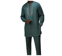 Vhersily Dashiki - Vestido Africano De Manga Larga Para Hombres Con Estampado Dorado Y Pantalones Chándal Tradicional 2 Piezas Conjunto Ankara Trajes Kurta Conjuntos, Loungewear, Pyjama Sets, Night