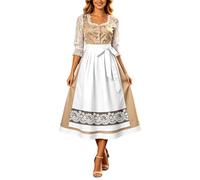 Vhersily Disfraz de princesa vestido de tirolesa para mujer, tallas grandes, con blusa vintage, elegante, para fiesta, cóctel, noche, Oktoberfest, Oktoberfest, renacentista, verde caqui, XXL