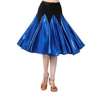 Vhersily Falda de baile latino para mujer, color Splicing, grandes faldas swing de salón de baile, rumba, samba, tango y chacha estilo moderno y festivo vibrante para Party Club Fiesta de Carnaval