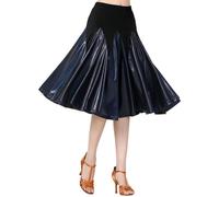 Vhersily Falda de baile latino para mujer, color Splicing, grandes faldas swing de salón de baile, rumba, samba, tango y chacha estilo moderno y festivo vibrante para Party Club Fiesta de Carnaval